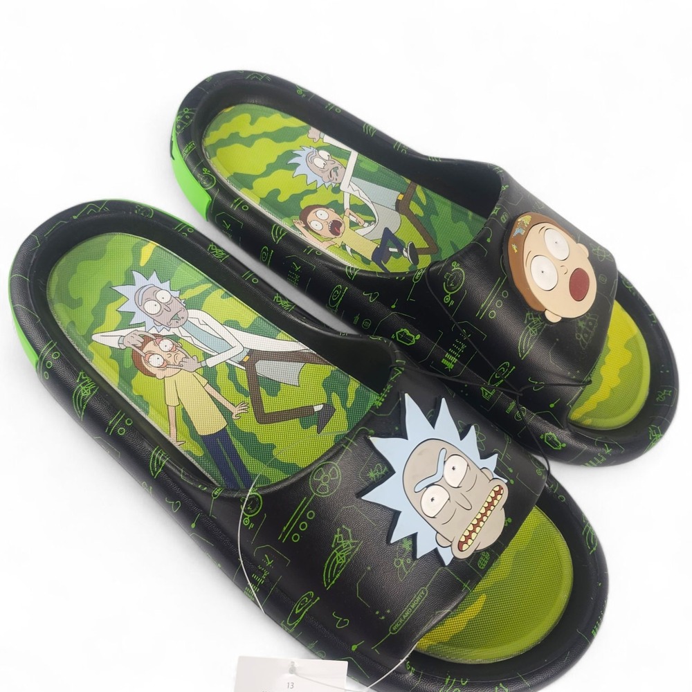 Rick and Morty Slide By Ground Up, Men's Size 13, NEW!